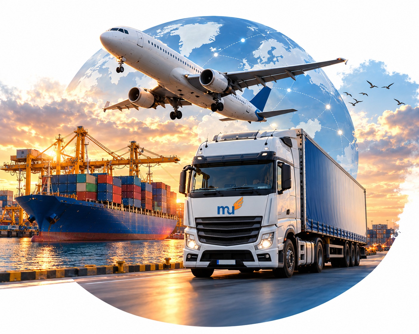 Mudeliver international logistics: air, sea and road transport