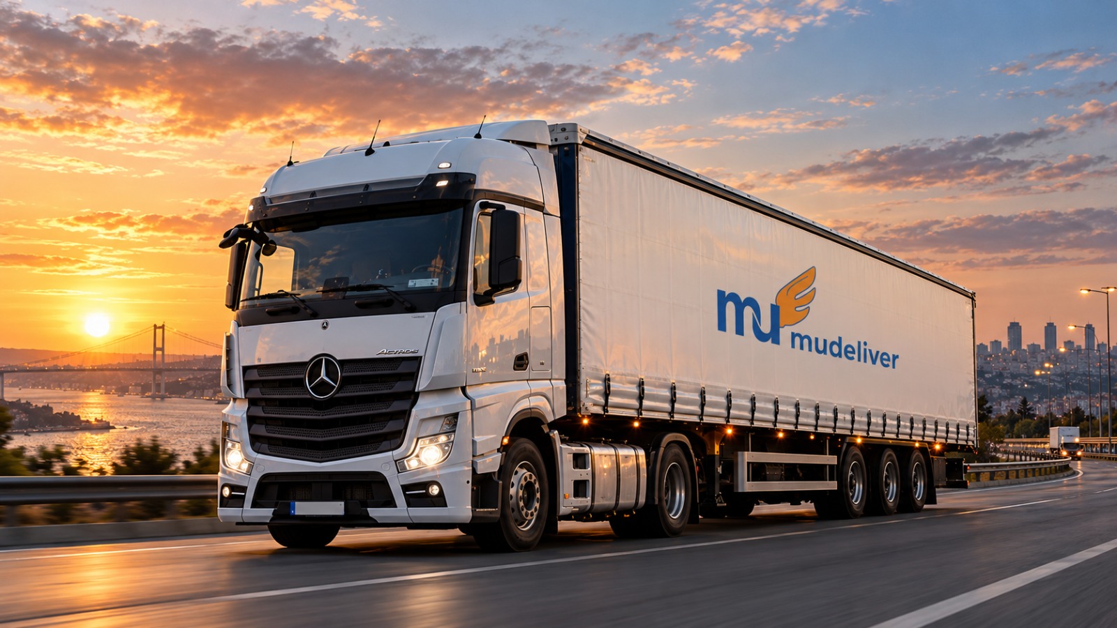 Mudeliver road transport truck in İstanbul